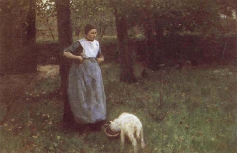 Anton mauve Laren Woman with Goat